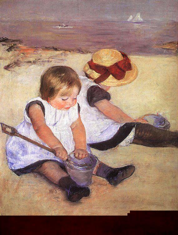 Mary Cassatt Children Playing on the Beach china oil painting image